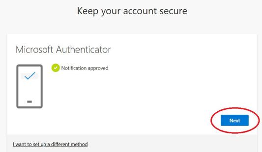 A screenshot of a mobile device showing the confirmation message that multi-factor authentication has been approved.