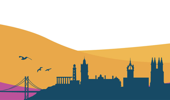 A graphic depicting the Edinburgh skyline