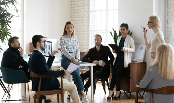 Colleagues in a discussion