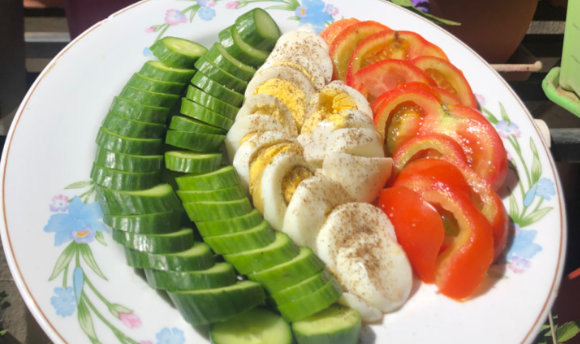 A plate of colourful and healthy food