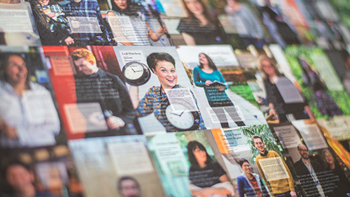 A collage of magazine pages