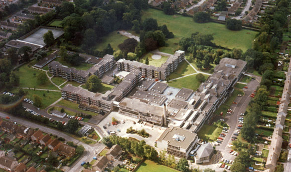 An aerial shot of QMU's Corstorphine campus