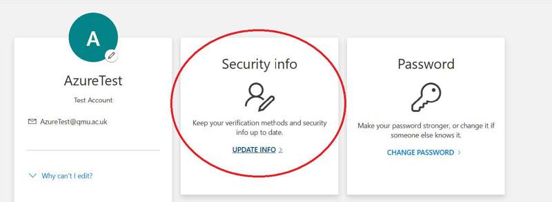 A screenshot of the Microsoft account platform indicating the Security Info panel where you can choose your verification methods for multi-factor authentication.
