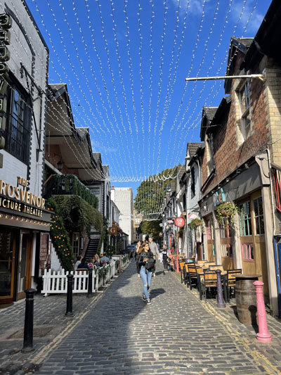 A cobbled street in Glasgow