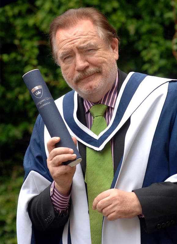 Actor Brian Cox receiving his honorary degree from Queen Margaret University.