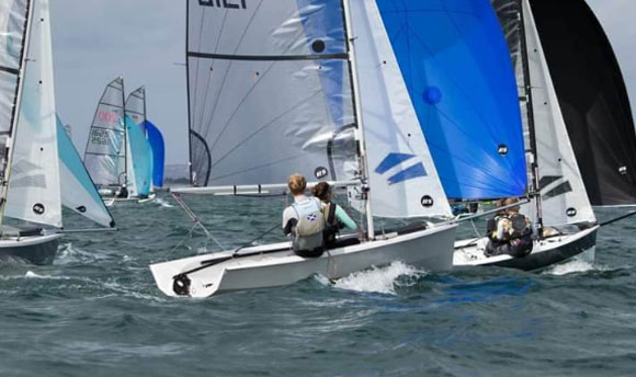 People competing in the RS200 National Championships at Hayling Island Sailing Club