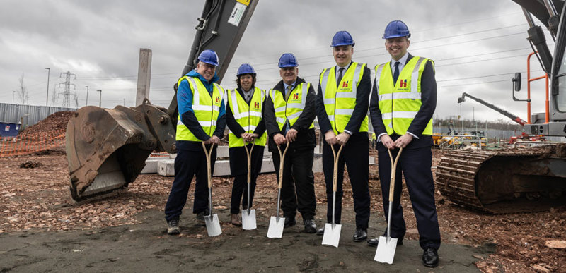 In March 2024, a ‘ground-breaking’ ceremony took place to mark the start of construction on the Edinburgh Innovation Hub on land adjacent to our campus. Representatives of East Lothian Council and QMU; Donald Cameron, then UK Government Minister for Scotland; and Richard Lochhead, the Scottish Government’s Minister for Small Business, Innovation, Tourism and Trade at a 'ground-breaking' ceremony for the Edinburgh Innovation Hub.