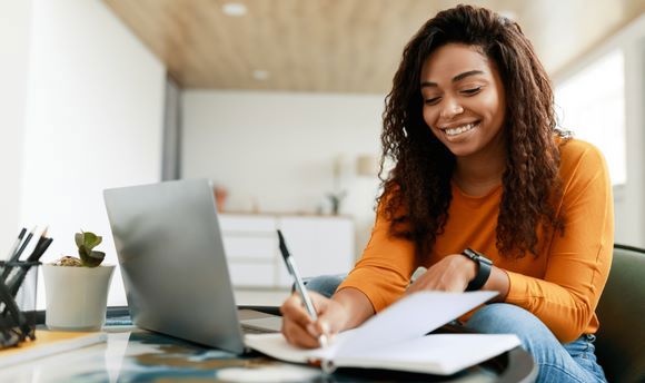 Student working at computer 