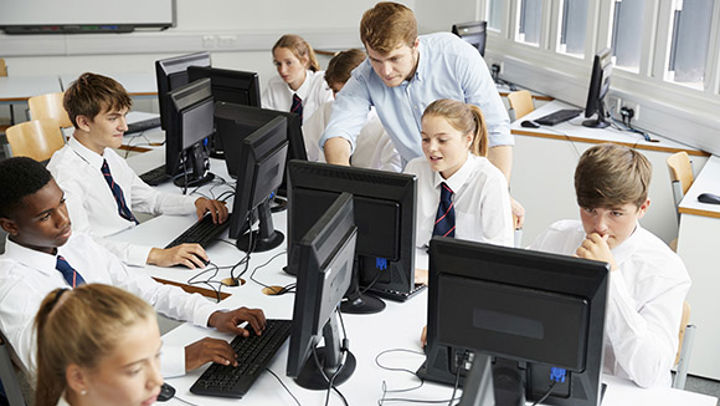 High school kids in a business lesson