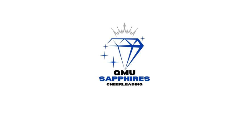 Logo for the QMU Sapphires Cheerleading Team