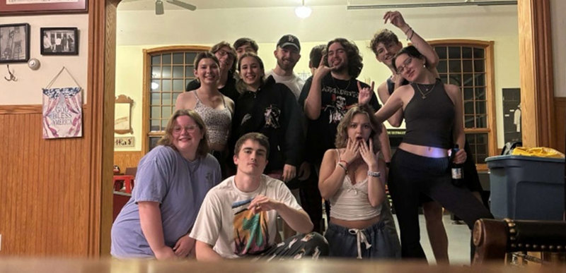 A group of students pose for a photo together.