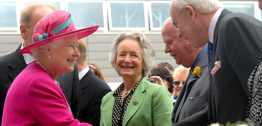 Queen Elizabeth II on her visit to officially open the Musselburgh QMU Campus.