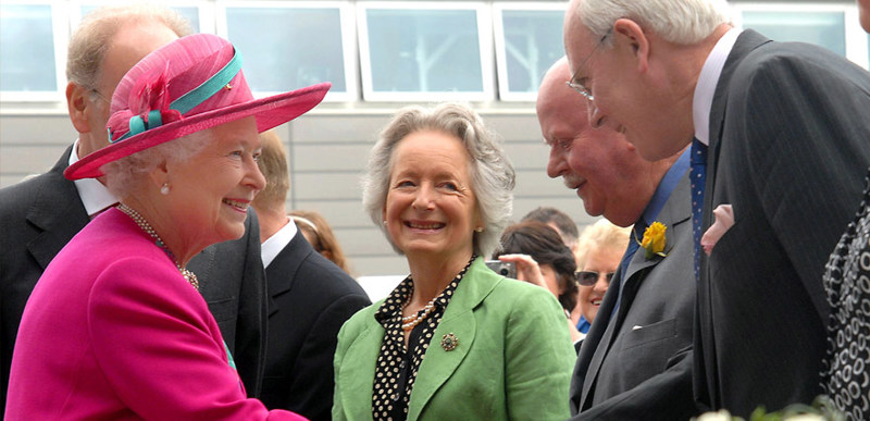 Queen Elizabeth II on her visit to officially open the Musselburgh QMU Campus.