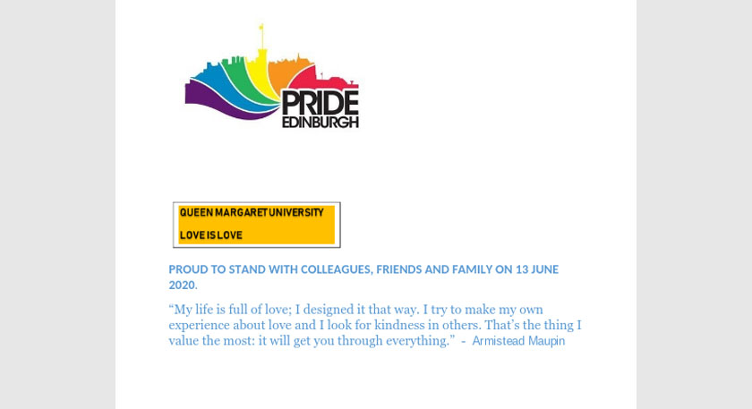 Pride logo with 'Love is Love' caption underneath